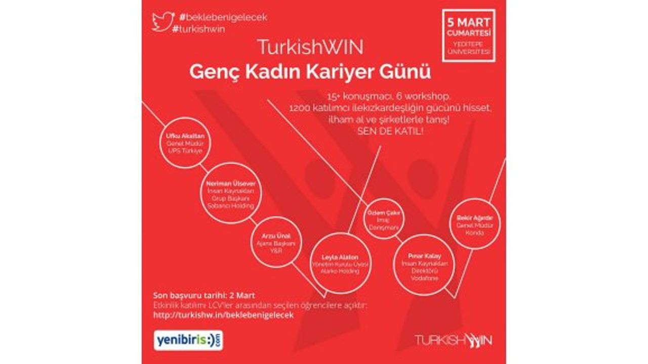 TurkishWIN Genç Kadın Kariyer Günü 5 Mart’ta