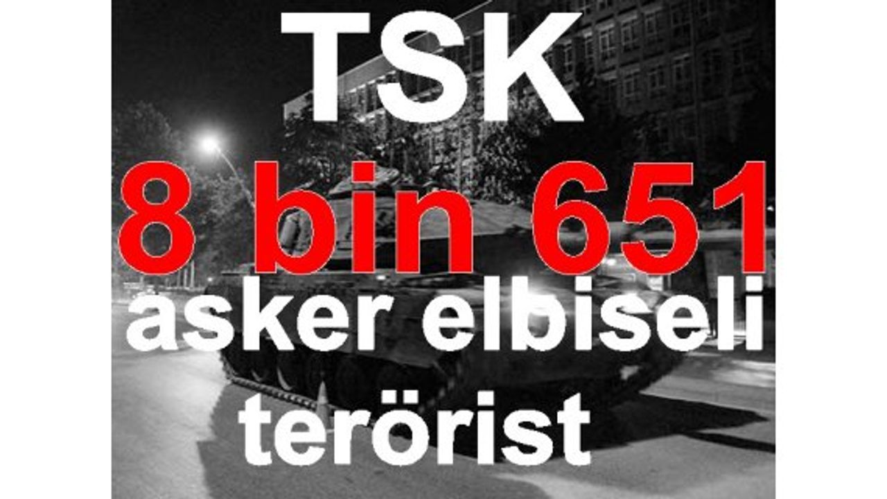 TSK: Darbe girişimine 8.651 asker elbiseli terörist katıldı