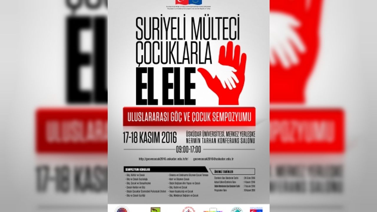 Suriyeli çocuklarla el ele sempozyumu, 17 Kasım'da yapılacak