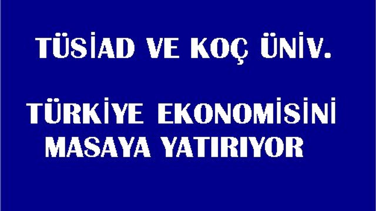 TÜSİAD ve Koç Üniversitesi, Türkiye ekonomisini masaya yatırıyor