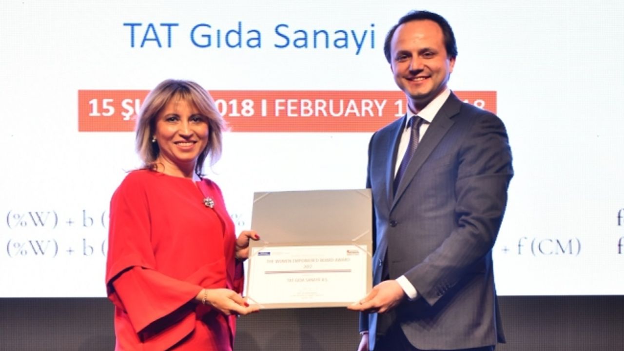 Kadınlarla Güçlendirilmiş Yönetim Kurul Ödülünü, TAT Gıda kazandı