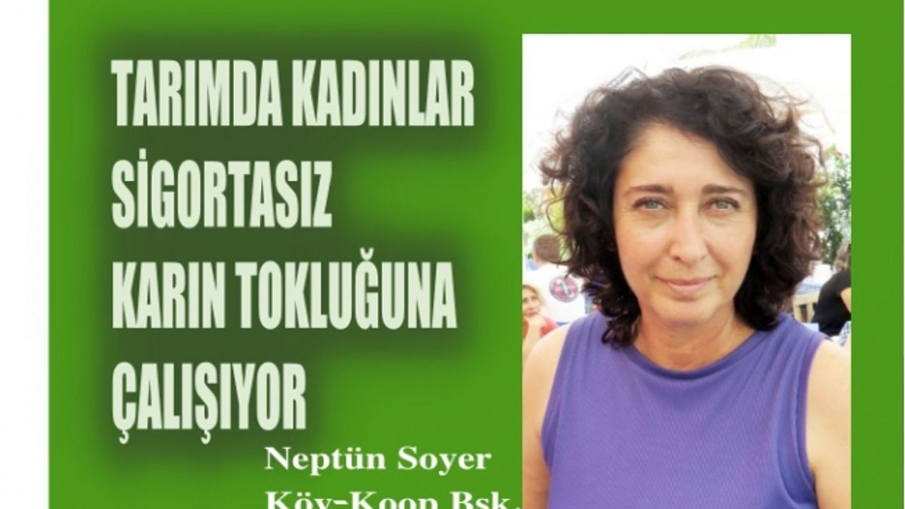 Köy-Koop Başkanı Neptün Soyer "Tarımda kadınlar karın tokluğuna, sigortasız çalışıyor"