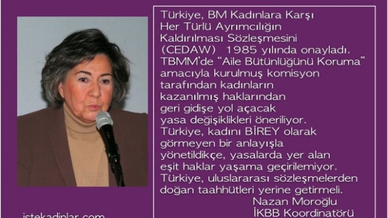 Nazan Moroğlu, "Türkiye, kadınlara karşı ayrımcılığı kaldıran CEDAW taahhüdüne uymalı"