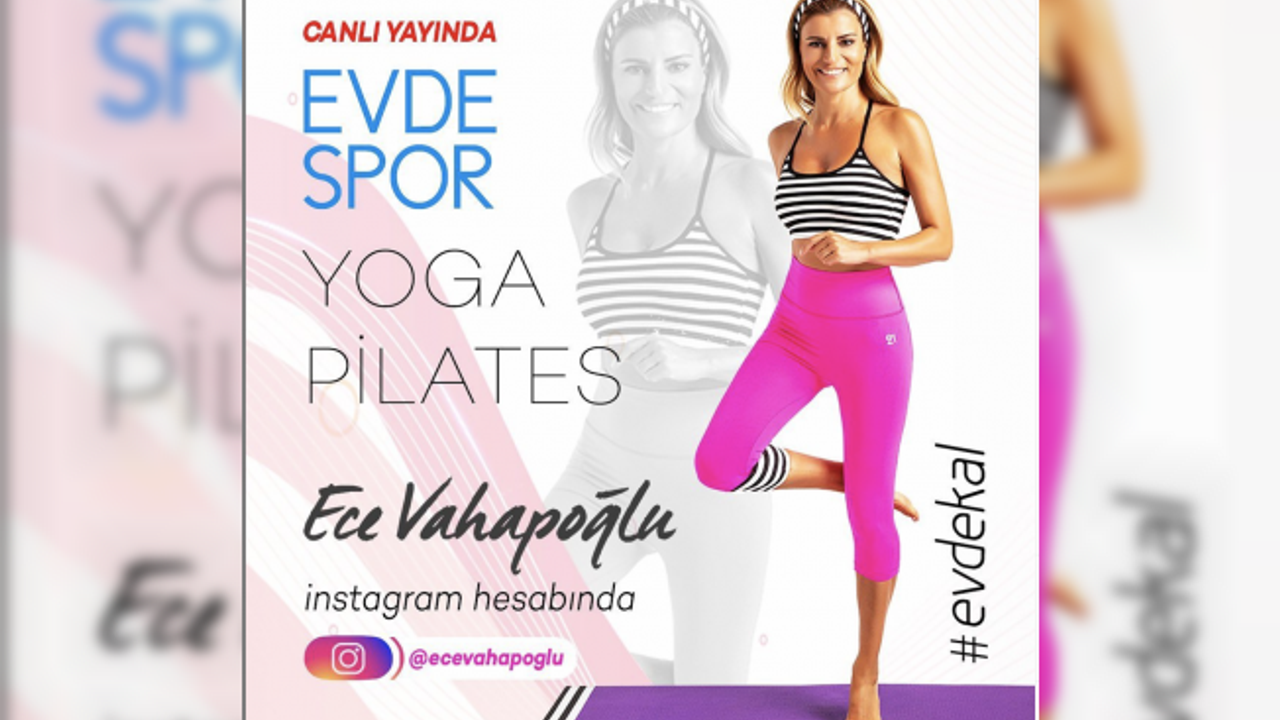Ece Vahapoğlu'dan instagram'da yoga plates seansı