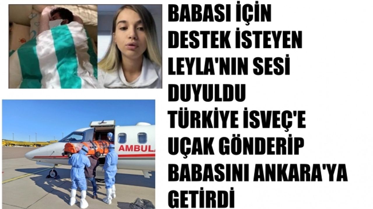 Leyla, İsveç'teki hasta babası için yardım istedi, Türkiye ambulans uçakla babasını Ankara'ya getirdi