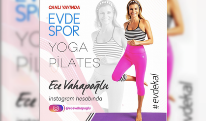 Ece Vahapoğlu'dan instagram'da yoga plates seansı