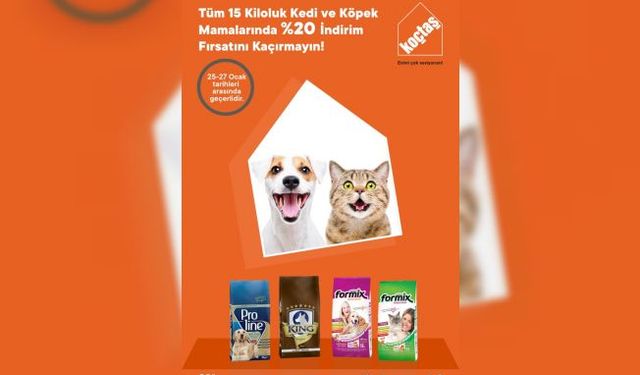 Kedi köpek mamalarında indirim