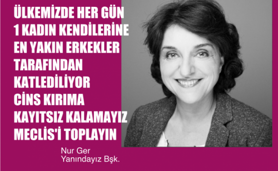 Yanındayız Derneği Başkanı Nur Ger, kadına yönelik şiddetin durması için kadın örgütlerinin yürüttüğü kampanyaya video ile katıldı. İzlemek için linke tıklayın.
https://www.istekadinlar.com/nur-ger-cins-kirima-artik-kayitsiz-kalamayiz-meclis-i-toplayin-video,326.html