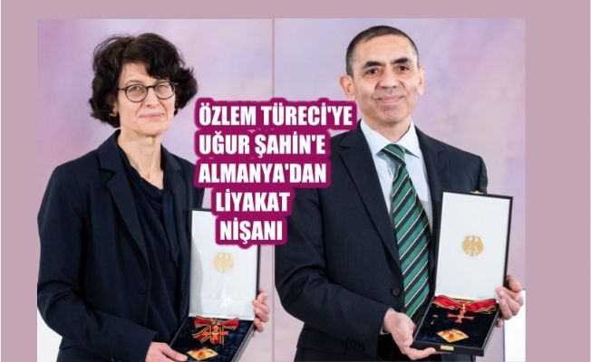 Özlem Türeci ve Uğur Şahin'e Almanya'dan Liyakat Nişanı