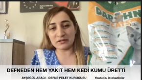Ayşegül Abacı, defneden hem yakıt hem kedi kumu üretti